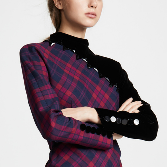 Marc Jacobs Embellished tartan wool Runway dress - Picture 6 of 17